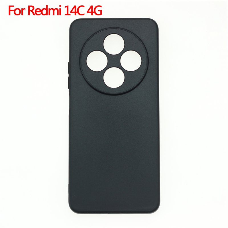 Manufacturer Wholesale Matte TPU Cases Soft Frosted Back Cover Silicone Mobile Phone Case For Xiaomi Redmi 14C 4G Black