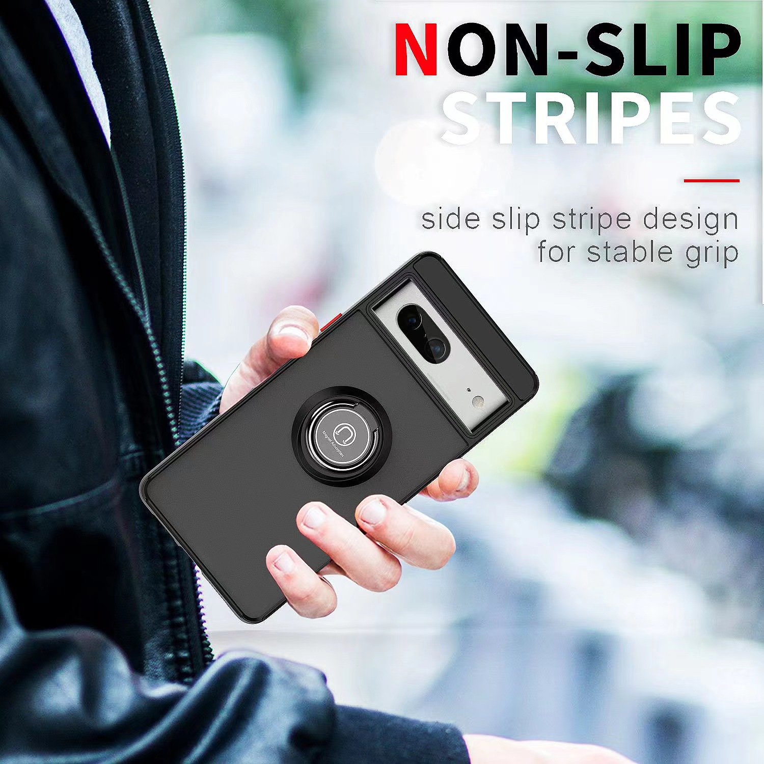 Yapears 2023 360 Full Protection Built-in KickStand Design Magnetic Car Holder TPU Phone Cover for Google Pixel 7/7Pro Case