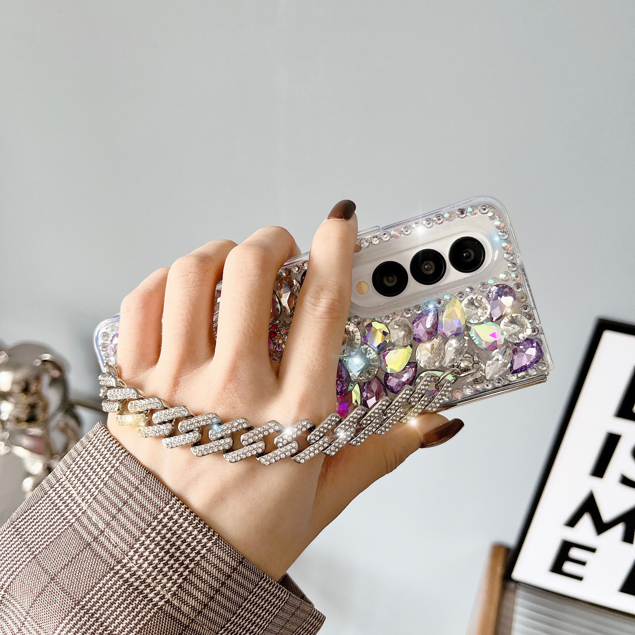 skull diamond case for samsung z flip 3 4 5 glitter bling shiny shockproof fashion luxury case for samsung z fold 3 4 5
