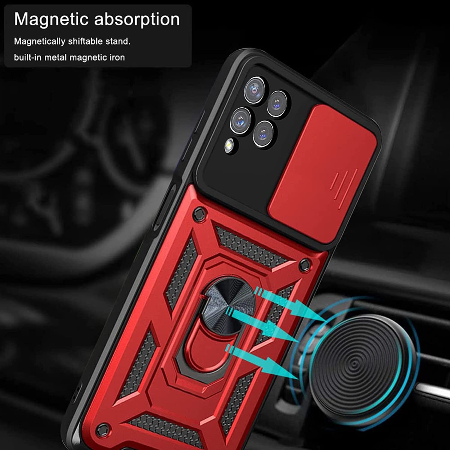Slide Camera Lens Kickstand Mobile Phone Case For Tecno Camon 20 19 18 Pro Shockproof Ring Holder Sublimation Back Cover