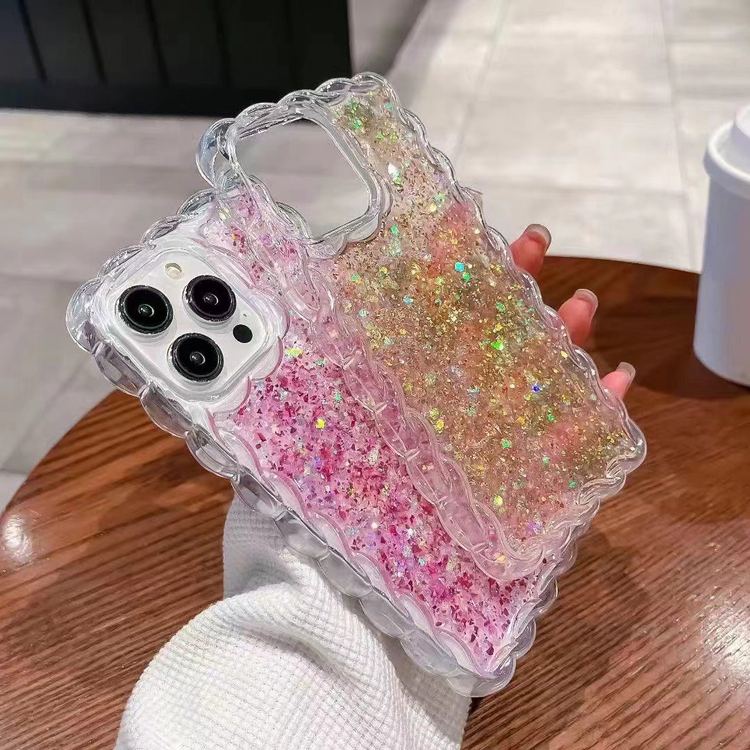 Bling Glitter phone case for iPhone 15 drop glue shiny tpu phone case luxury for iPhone15 14 13 12 11 Pro max