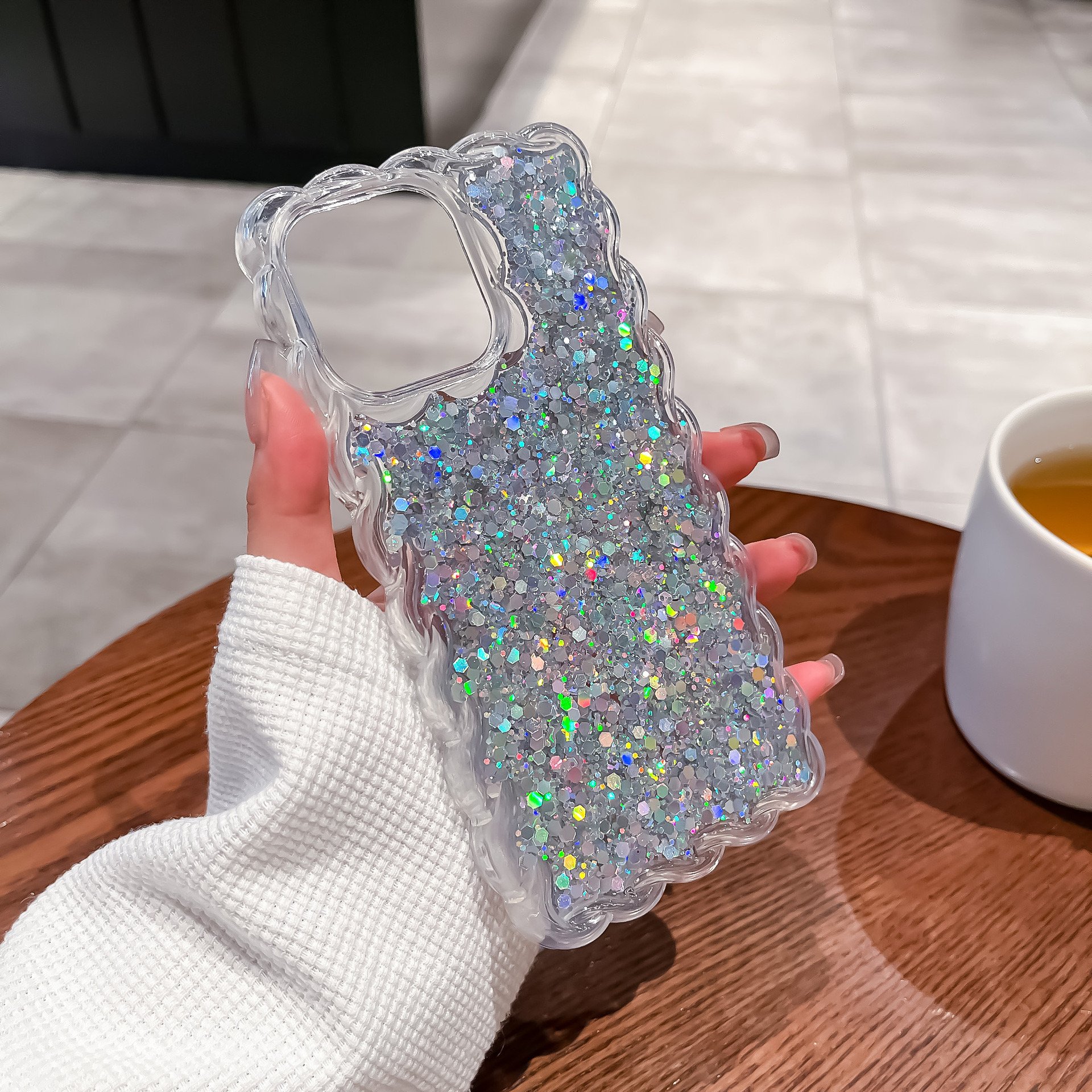 Bling Glitter phone case for iPhone 15 drop glue shiny tpu phone case luxury for iPhone15 14 13 12 11 Pro max