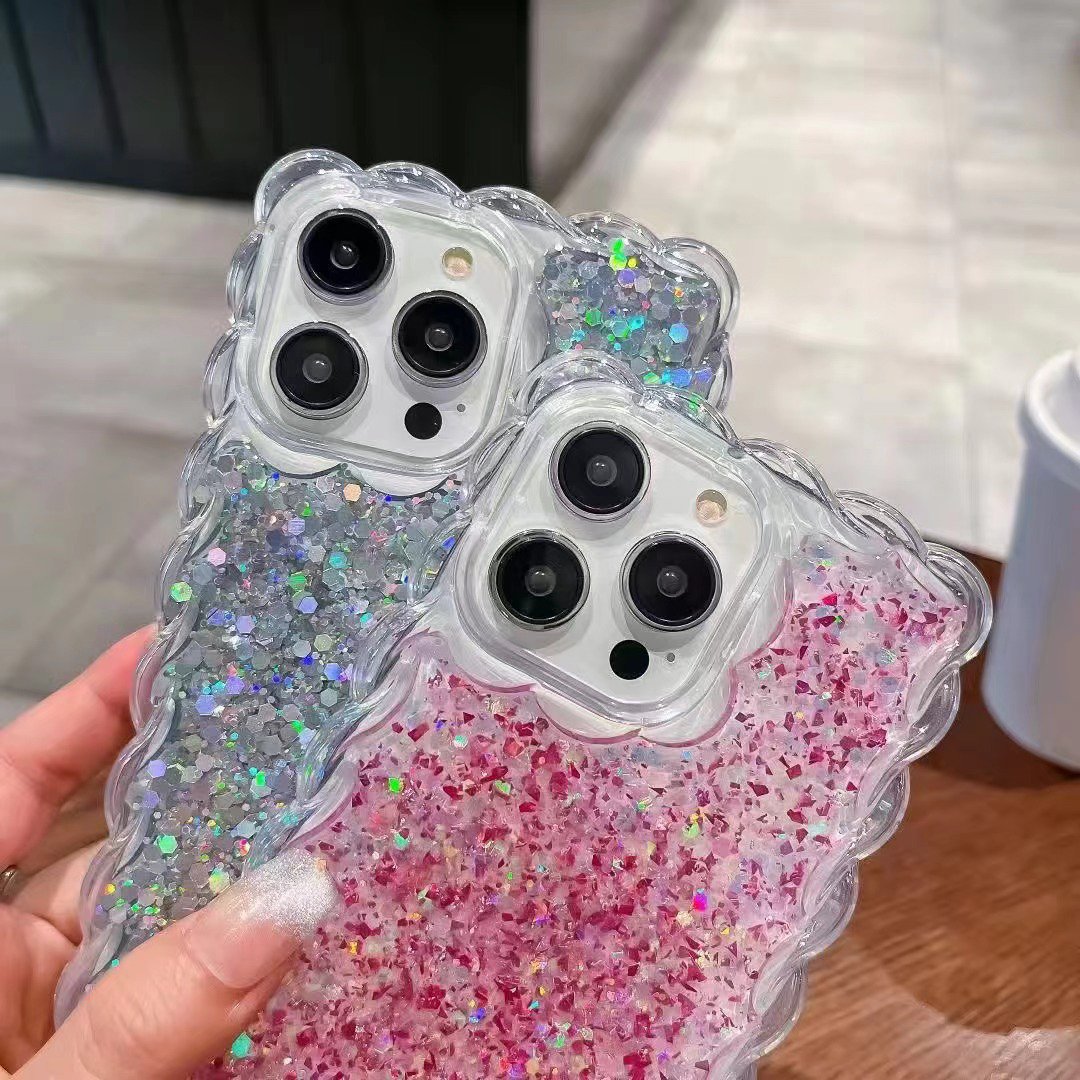 Bling Glitter phone case for iPhone 15 drop glue shiny tpu phone case luxury for iPhone15 14 13 12 11 Pro max