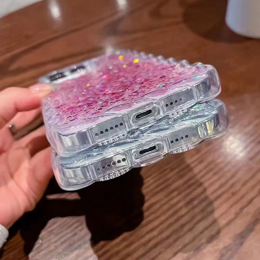 Bling Glitter phone case for iPhone 15 drop glue shiny tpu phone case luxury for iPhone15 14 13 12 11 Pro max
