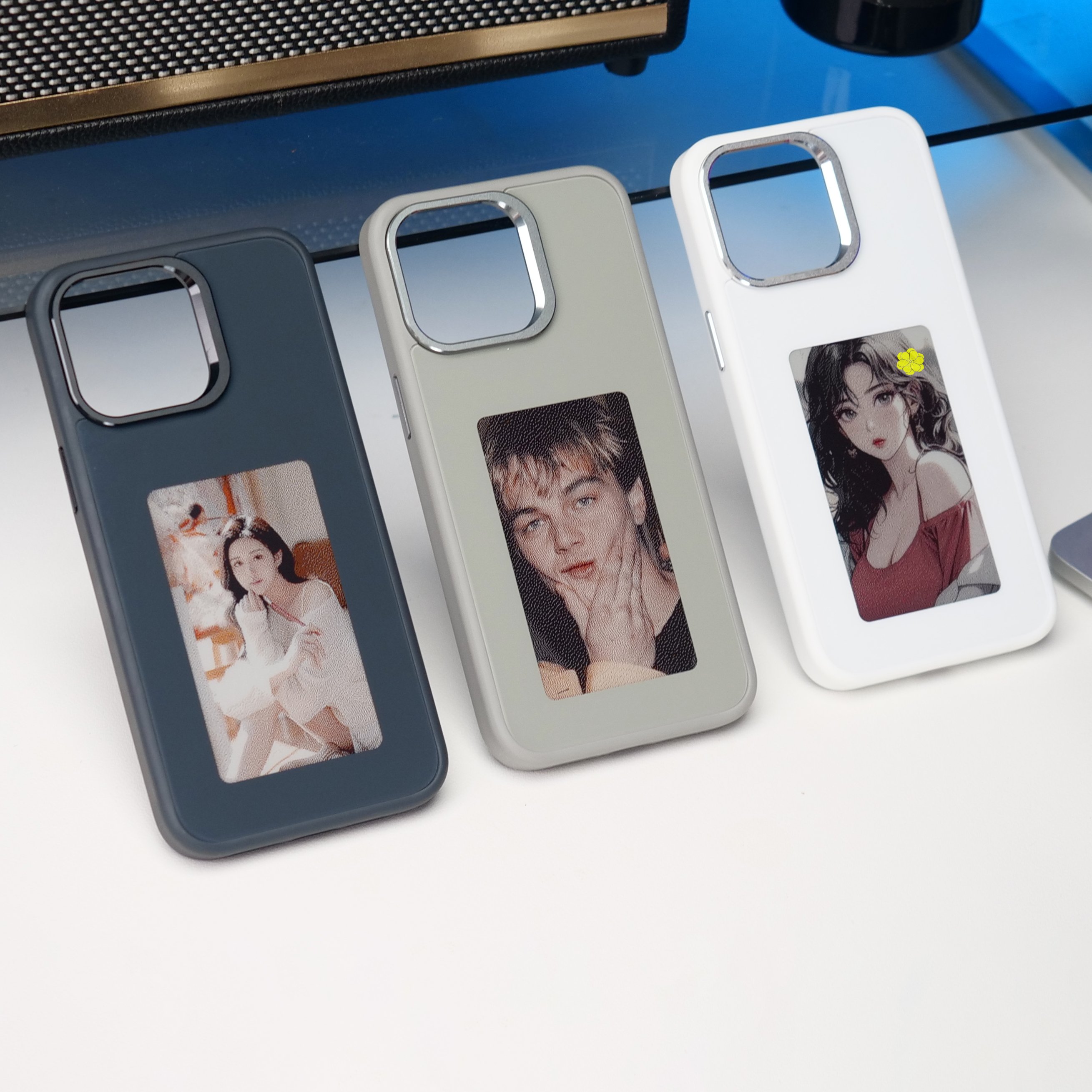 2024 New designer NFC smart E ink screen Display mobile phone case cover for iphone 15 16 Pro max DIY Cases 14/13