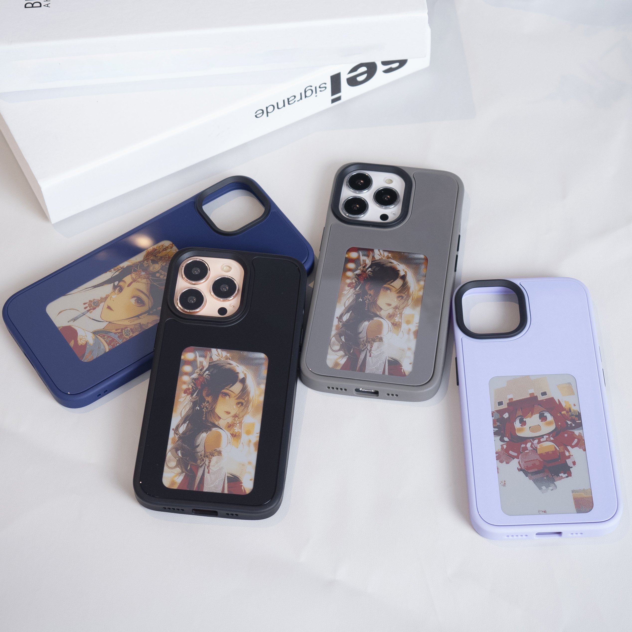 2024 New designer NFC smart E ink screen Display mobile phone case cover for iphone 15 16 Pro max DIY Cases 14/13