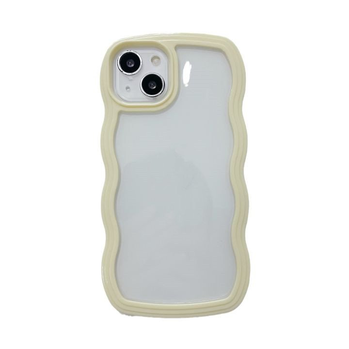 Simple TPU PC 2 in 1 Wave Frame Transparent Mobile Phone case For iPhone 16 pro max 15 14 13 12 11 XS XR Clear Back Cover