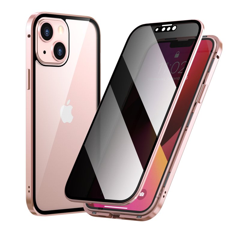 magnetic case with double sides tempered glass for iphone 14 13 12 11 pro max