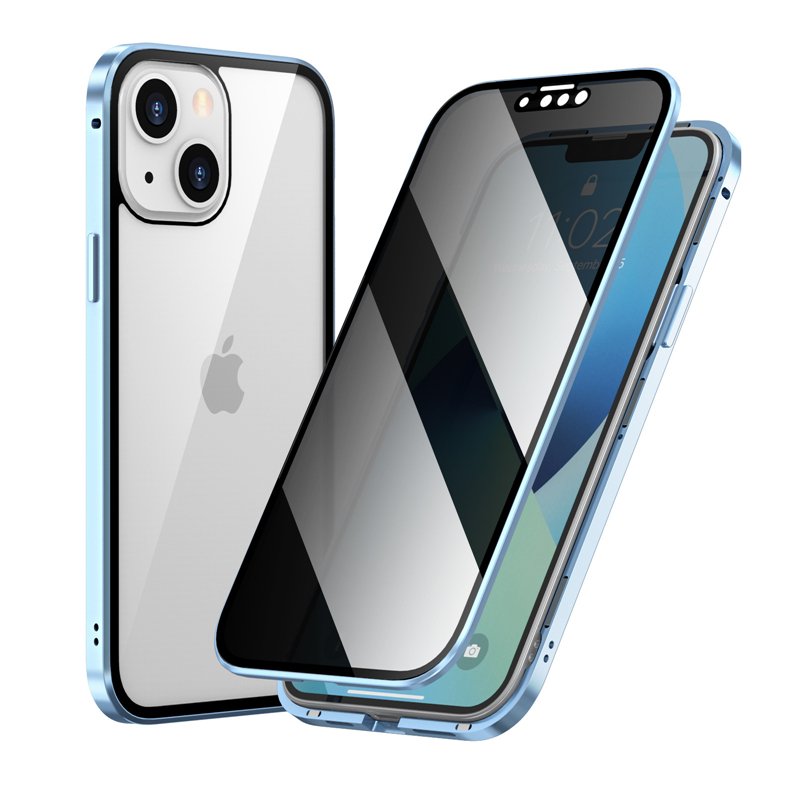 magnetic case with double sides tempered glass for iphone 14 13 12 11 pro max