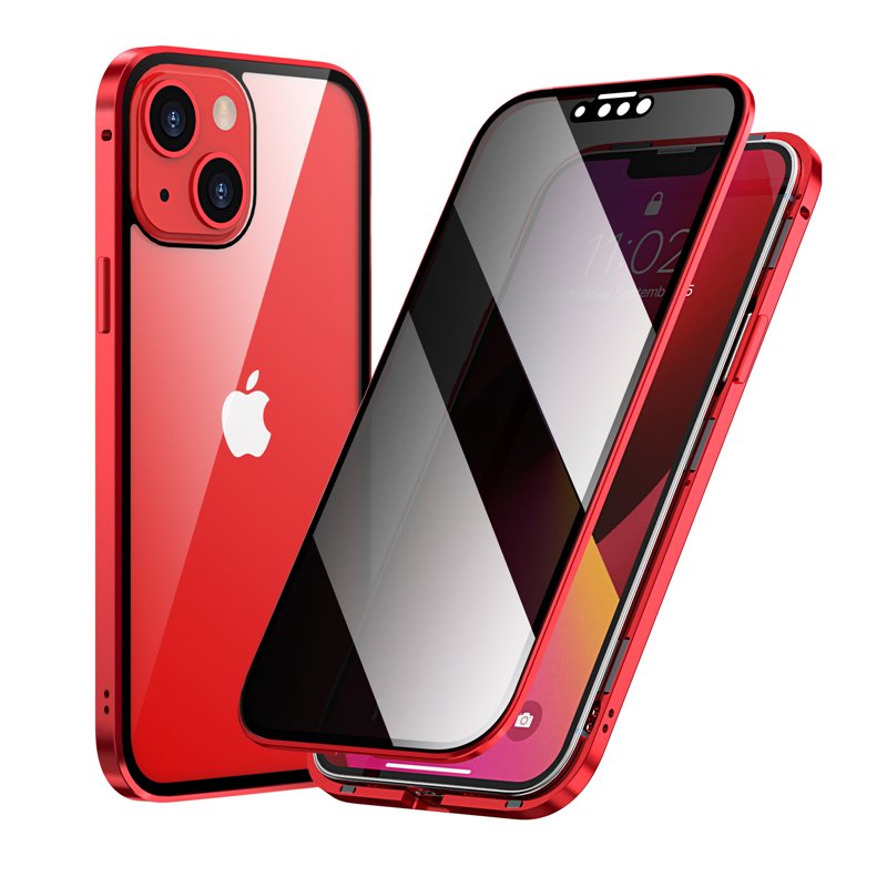 magnetic case with double sides tempered glass for iphone 14 13 12 11 pro max