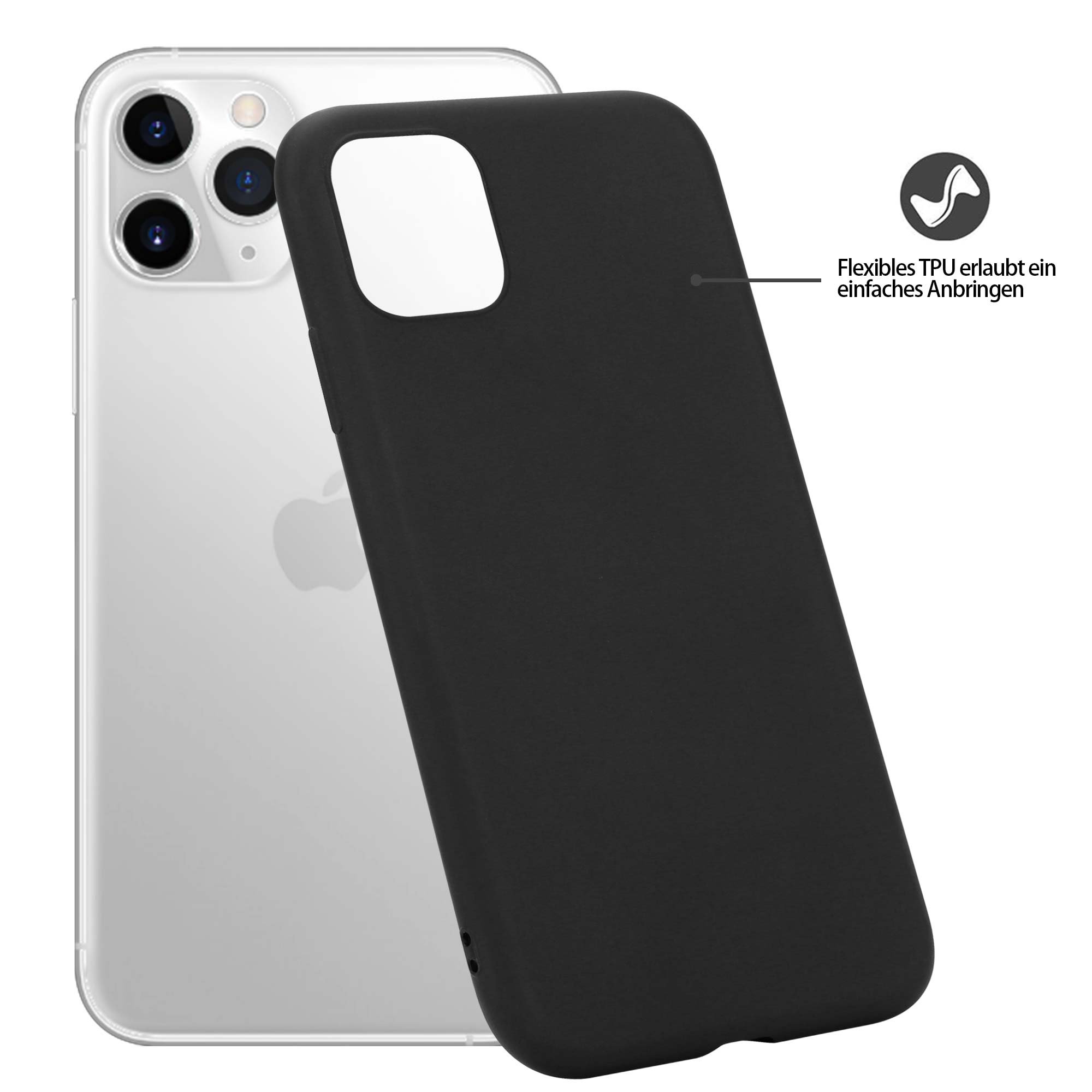 For IPhone 11 pro Black Matte TPU soft case flexible Protective Back Cover For IPhone 11 12 13 14 15 16 phone case