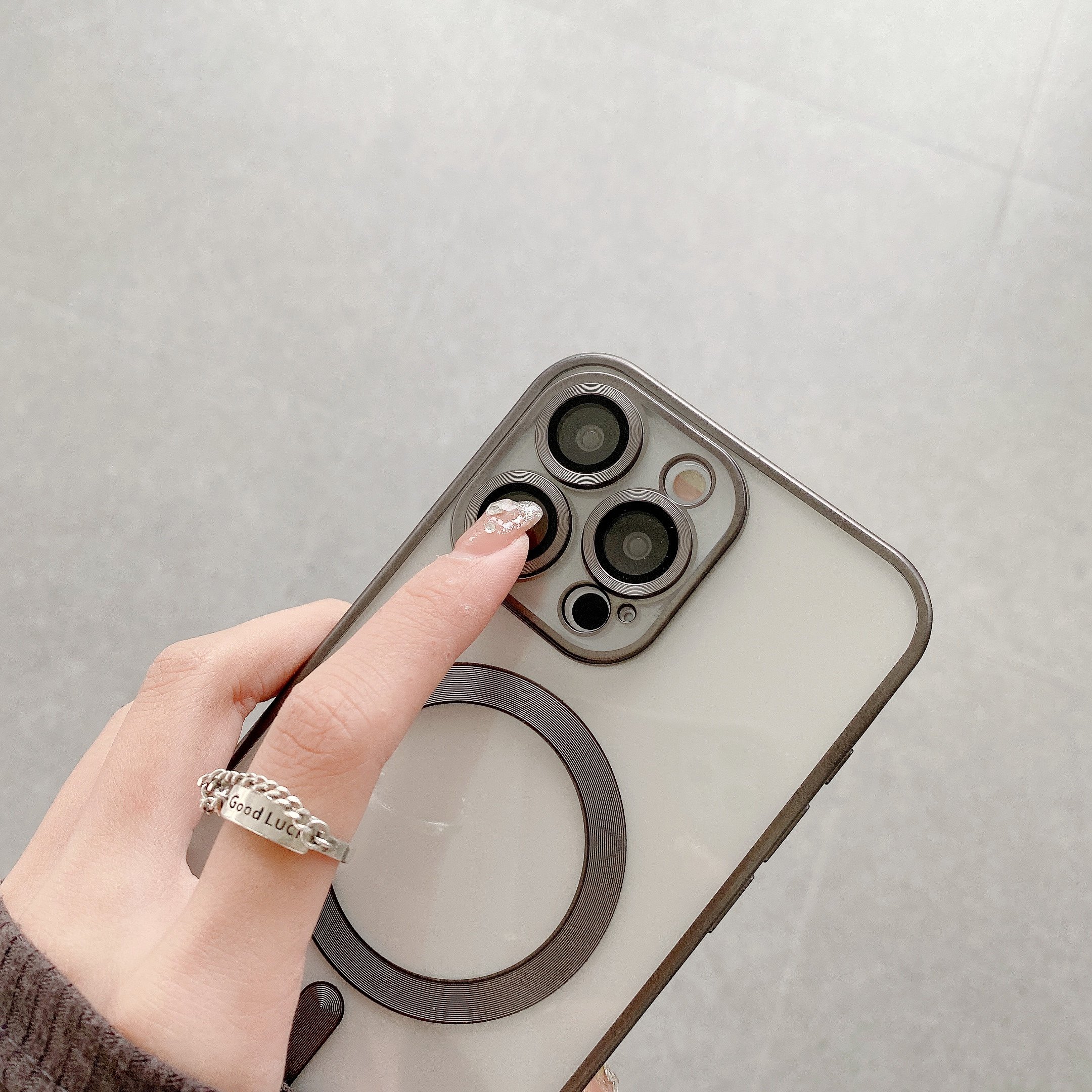 Leyi newest cover Transparent TPU magnetic camera protector for wireless charger phone case For iPhone 15 14 pro max 13