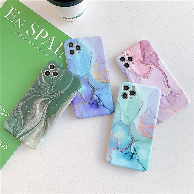Hot Vintage Marble Mobile Phone Case For iPhone 16 Pro Max 15 14 13 12 11 XR XS Max 7 8 Plus Luxury Camera Protective IMD Cover
