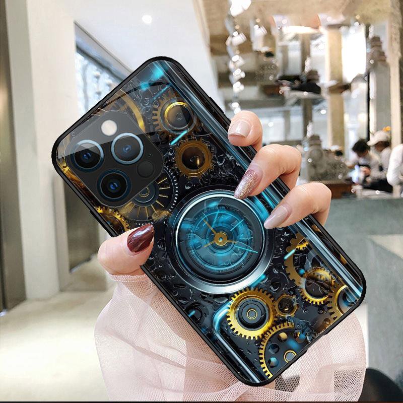 Jmax LED Light Luminous Tempered Glass Voice-activated Popin Mobile Phone Case For iPhone 11 12 13 14 15 Pro Max Ultra