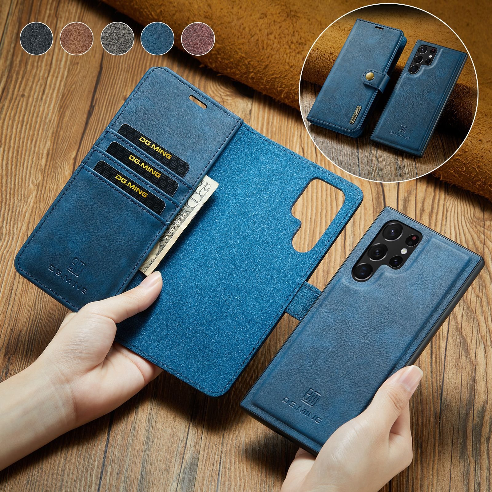 Leyi Fashion Magnetic Mobile Phone Cases card slot Leather wallet Split cellphone Cover Case for iphone 15 14 pro max back cover
