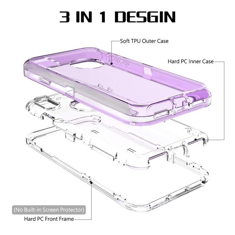 Transparent Armor Case 3 in 1 For iPhone 13 Pro Max Shockproof Hybrid Bumper Cover For iPhone 12 11 Samsung S21 S20 Cell Phone