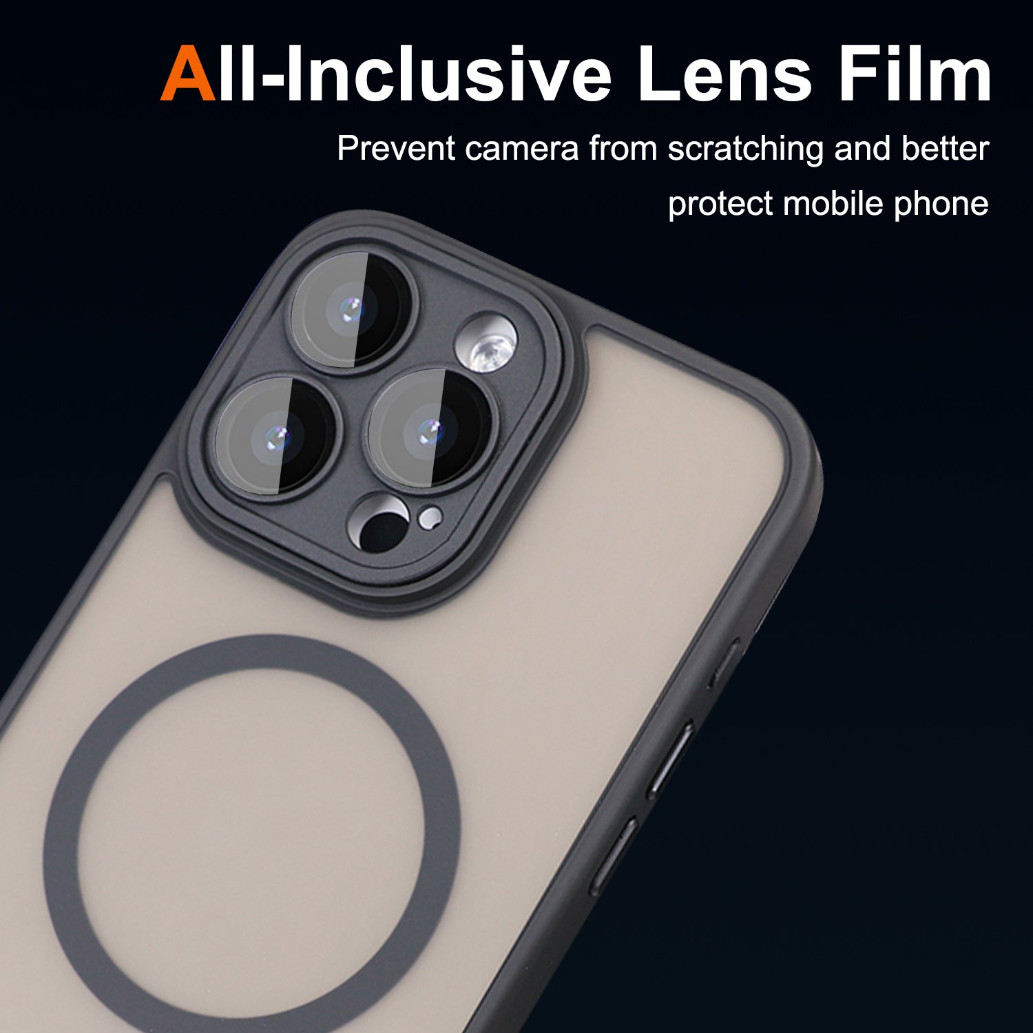 Translucent Frosted Acrylic Mag Full Camera Protection Shockproof Safe Magnetic Mobile Phone Case For iPhone 15 14 13 Pro Max