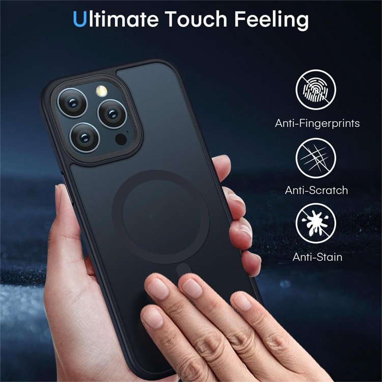 Translucent Frosted Acrylic Mag Full Camera Protection Shockproof Safe Magnetic Mobile Phone Case For iPhone 15 14 13 Pro Max