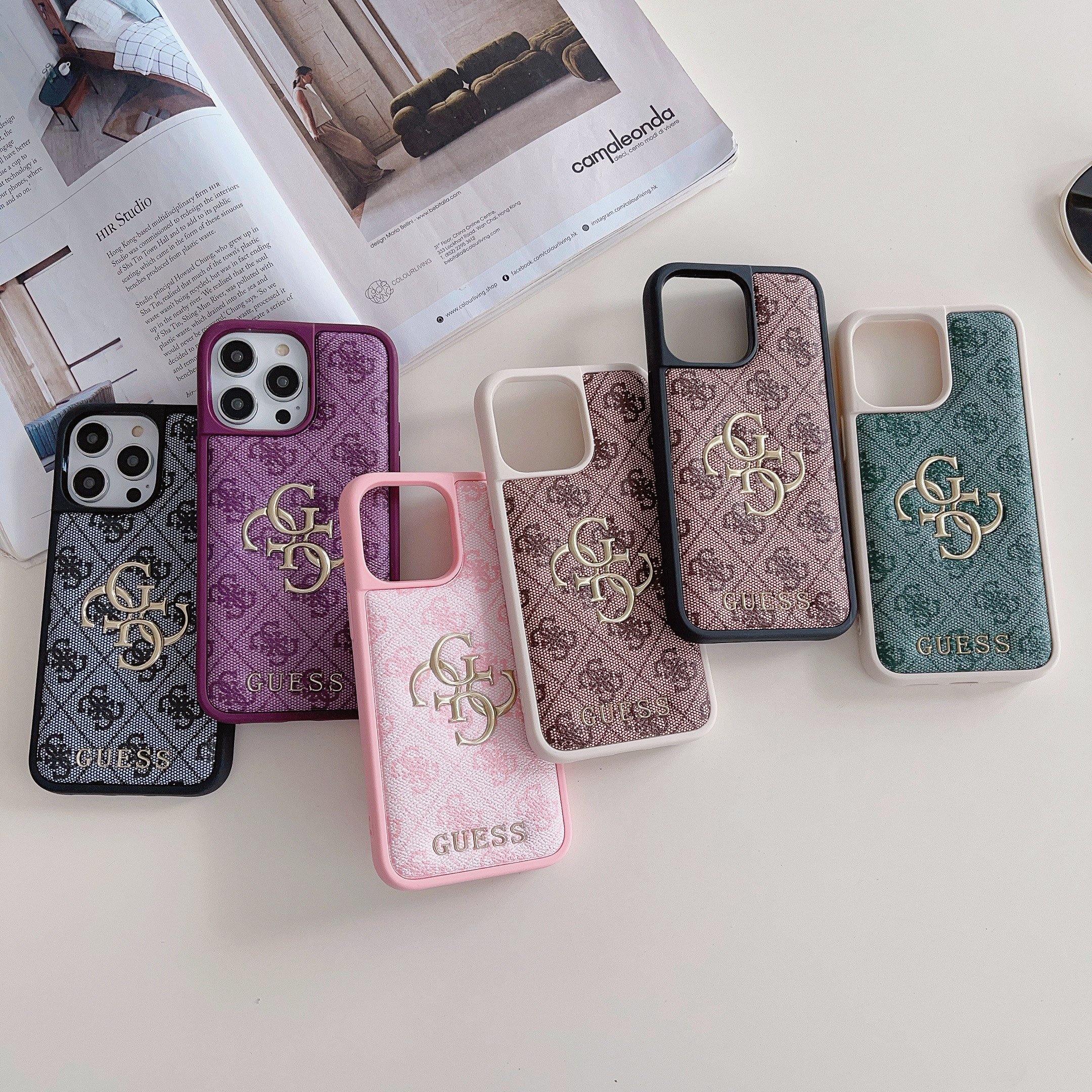 GUESS phone cases for iphone 13 Colorful Leather Mobile Phone Accessories Case Back Cover For Iphone 12 Pro Max