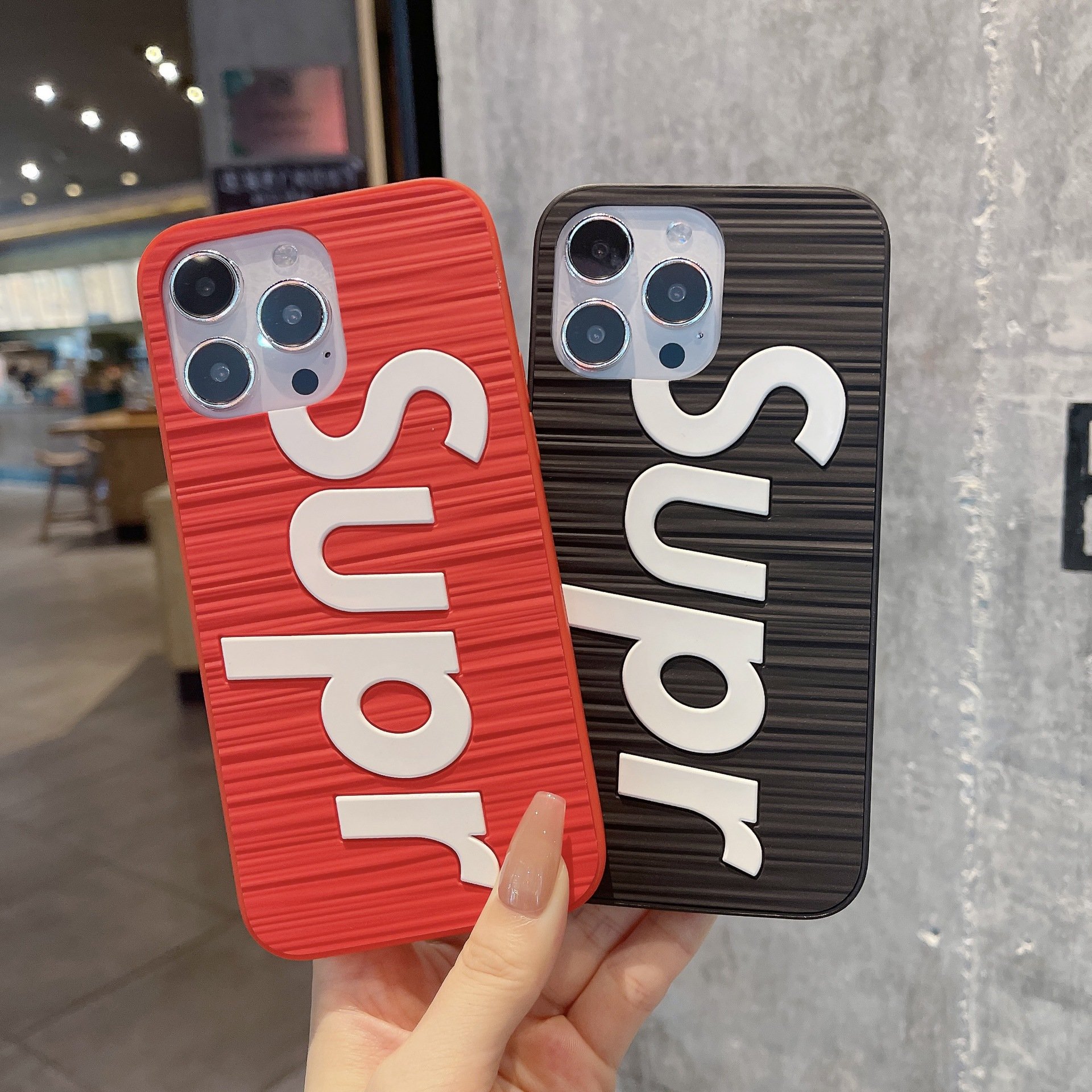 Fashion Brand SUPR 3D stereo silicone phone case for iphone 11 12 13 14 15 promax 12 13 mini anti-fall mobile phone accessories