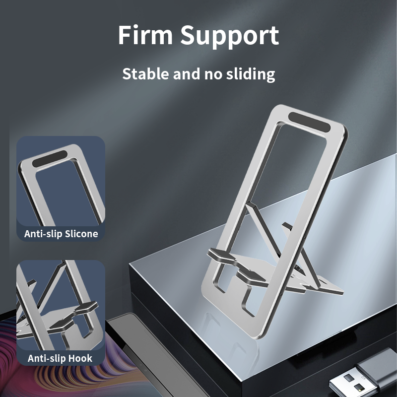Cheap wholesale alloy ultra slim mobile stand universal desktop mobile phone holder stand adjust slim foldable phone stand