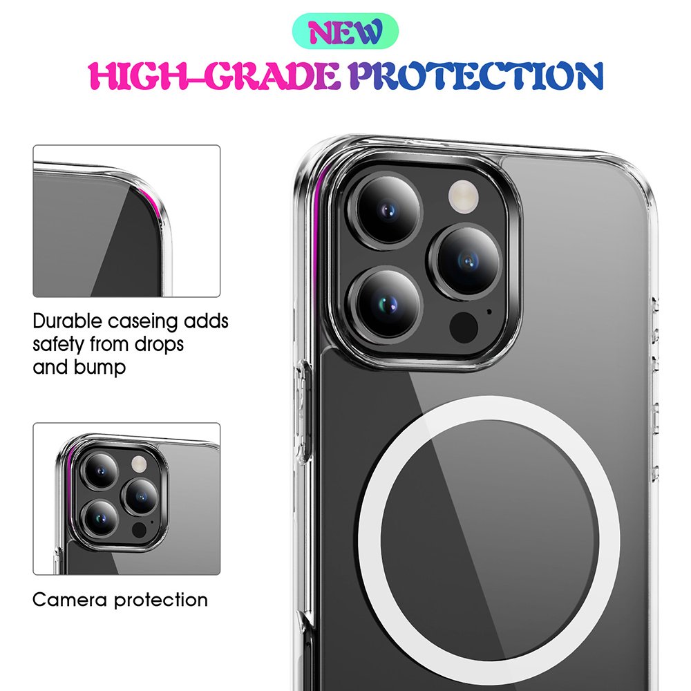 for iPhone 16 Pro Max Wholesale High Quality Clear Magnetic Shockproof Mobile Phone Case