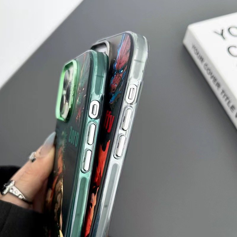 Japan Anime Vegeta Zoro Luffy Goku Uzumaki Electroplated Hard Case for iPhone 12 14 13 15 Pro max Silver IMD Protective Case