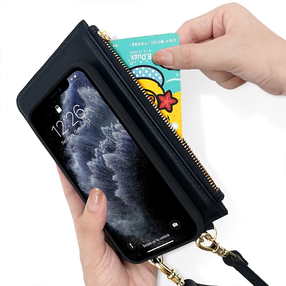 2024 high quality pu leather mobile crossbody phone cases with wallet