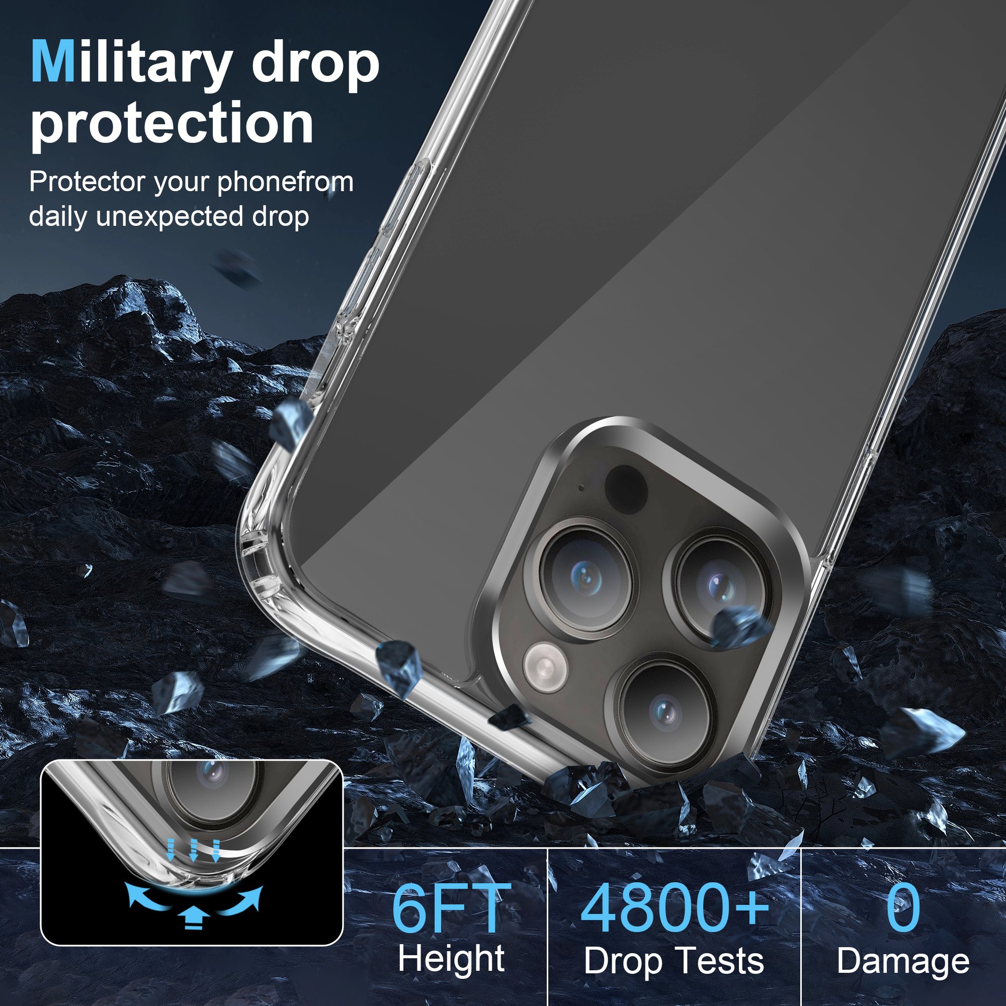 5 In 1 3 In 1 Buddle Shockproof Acrylic High Clear Phone Case For Iphone 12 14 16 Pro Max With Screen Protector Lens Protector