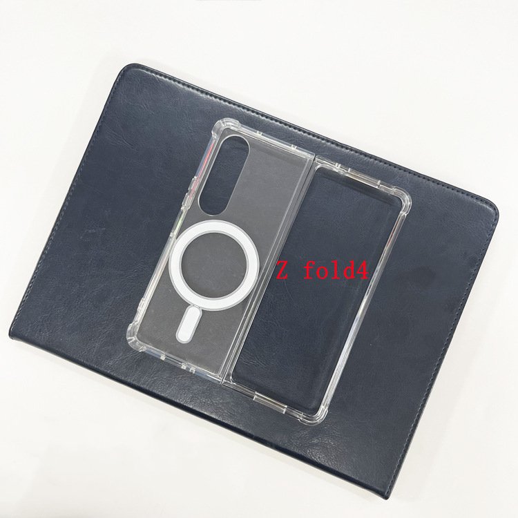 Wireless Charge Protective Mobile Phone Case Fashion Magnetic Clear PC Phone Case For Samsung Z fold 1 2 3 4 5