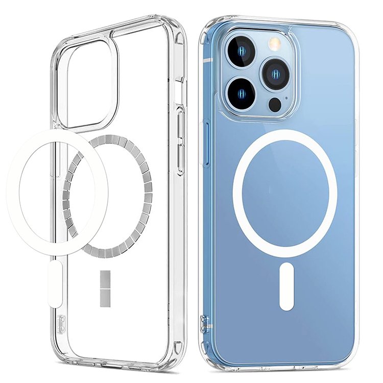 1.5mm acrylic phone case for iPhone 16 magnetic cover,no yellow acrylic magnet clear mobile case for iPhone11 12 13 14 15 16 pro