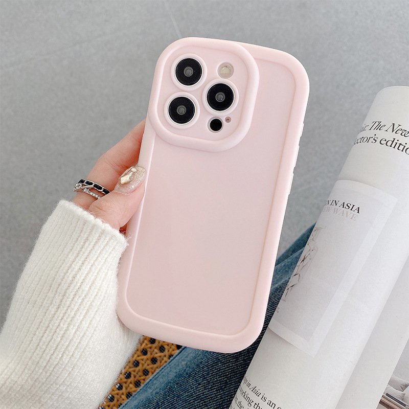 For iPhone 15 14 13 fine hole frosted TPU straight edge protective cover liquid silicone mobile phone case