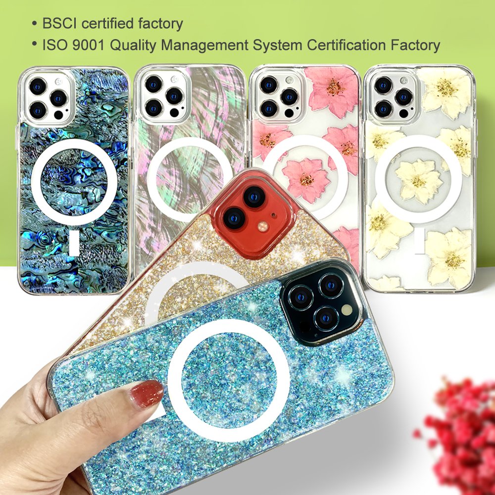 Aikusu Fashion Pretty Custom Personalized Bling Glitter Magnetic Phone Case For Iphone 15 13 Xs X Pro Max