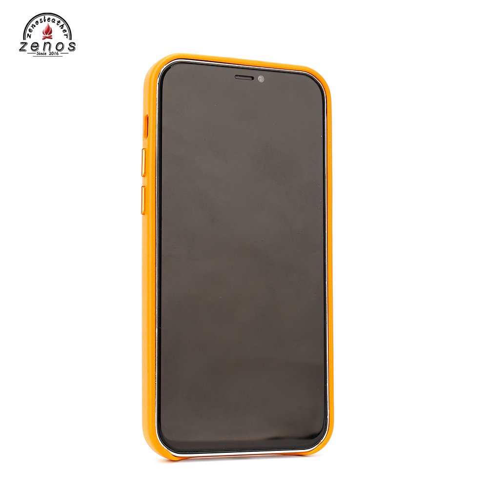 Zenos Handcrafted Fully-Wrapped PU Leather Protective Case SmartPhone Case For Iphone 12