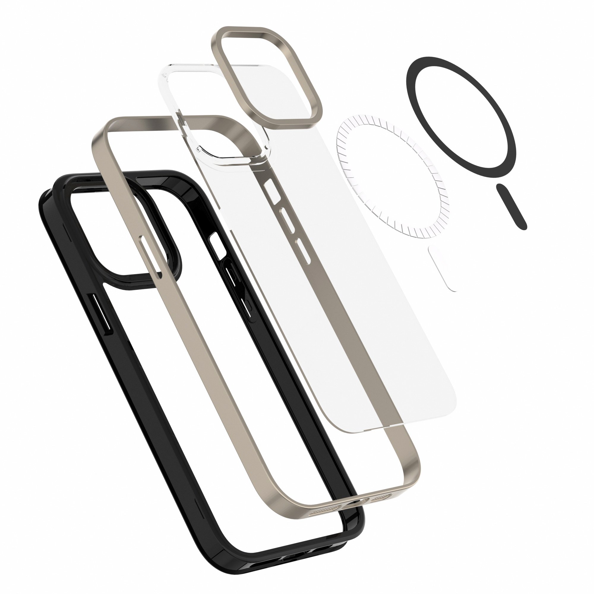 Electroplate Desert Titanium Matte Plated Acrylic Magnet Wireless Charger Mobile Phone Case For IPhone 16 13 14 15 Pro max