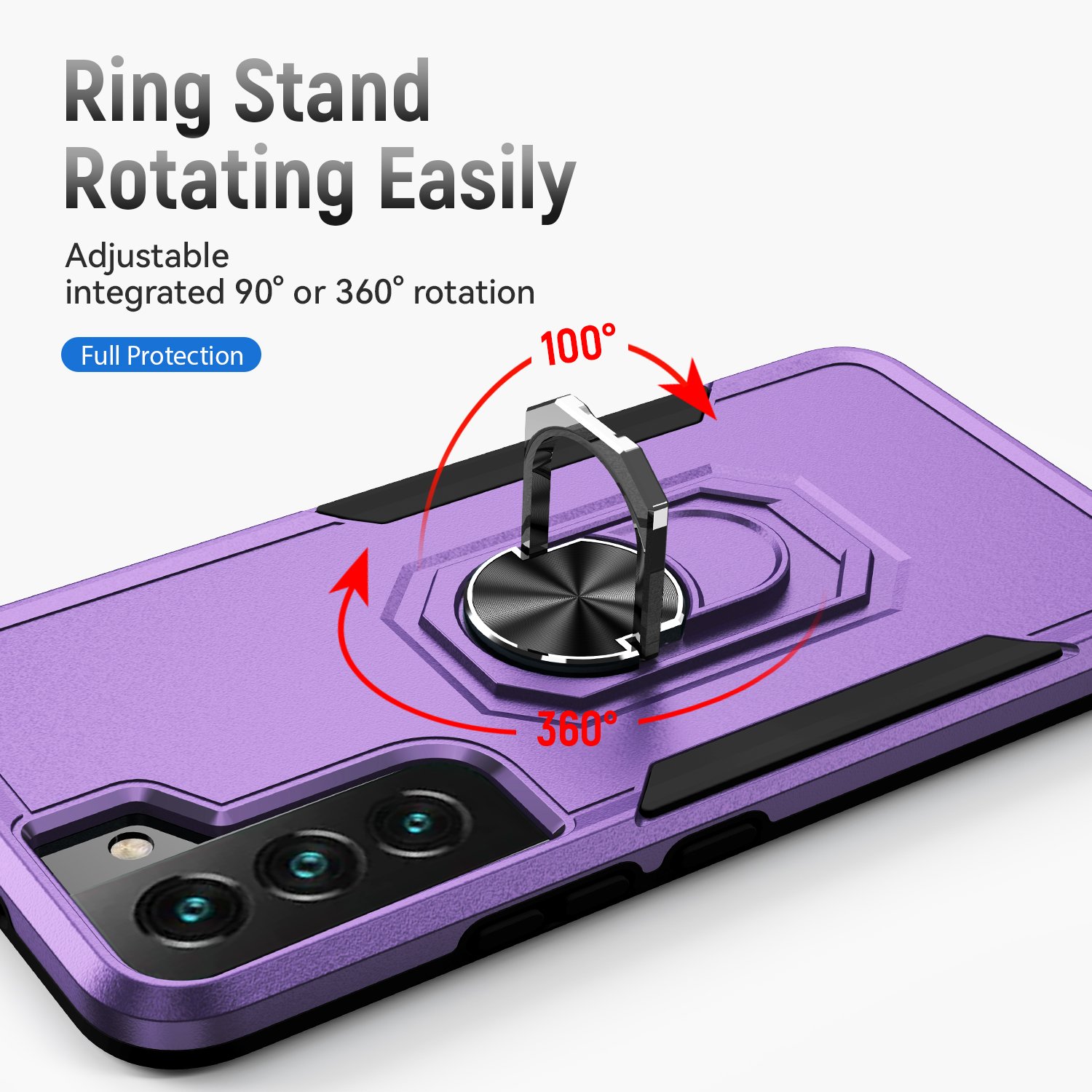 Hot Selling 2 in 1 Symmetry 360 Full Protection Mobile Phone Case for Phone 15 14 13 7 8 x Samsung With Metal Plate