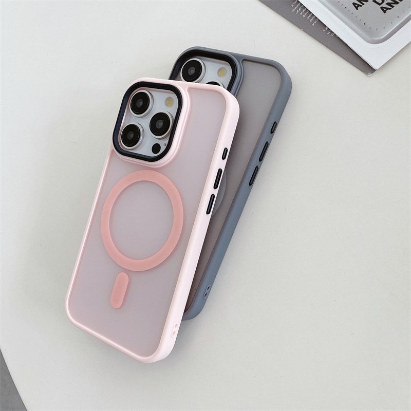 customized logo fashion 2 in 1 magnetic matte mobile phone case for iphone 2024