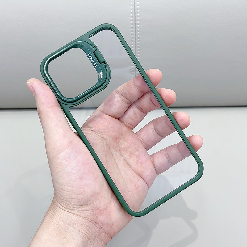 cheap transparent pc camera stand clear tpu china manufacturer mobile phone cases for iPhone16 15 14 13