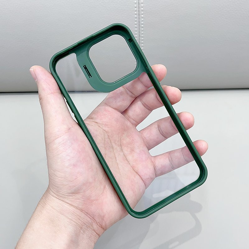 cheap transparent pc camera stand clear tpu china manufacturer mobile phone cases for iPhone16 15 14 13