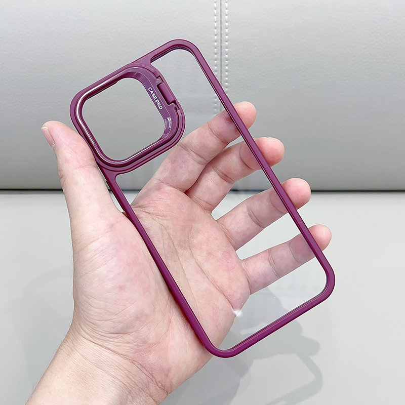 cheap transparent pc camera stand clear tpu china manufacturer mobile phone cases for iPhone16 15 14 13