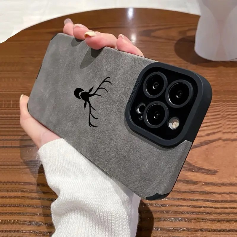 Suede Luxury Leather Deer Matte Phone Case For iPhone 11 12 13 14 15 Pro Max Bumper Cases Back Cover For iPhone 11 12 Pro Max