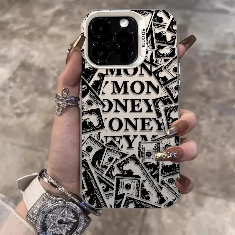 New Fashion Doodle Drawing Phone Case For IPhone 14 15 Plus 11 12 13 ProMax X XR XS Max IPhone7/8Plus Laser Plated Silicone Cove