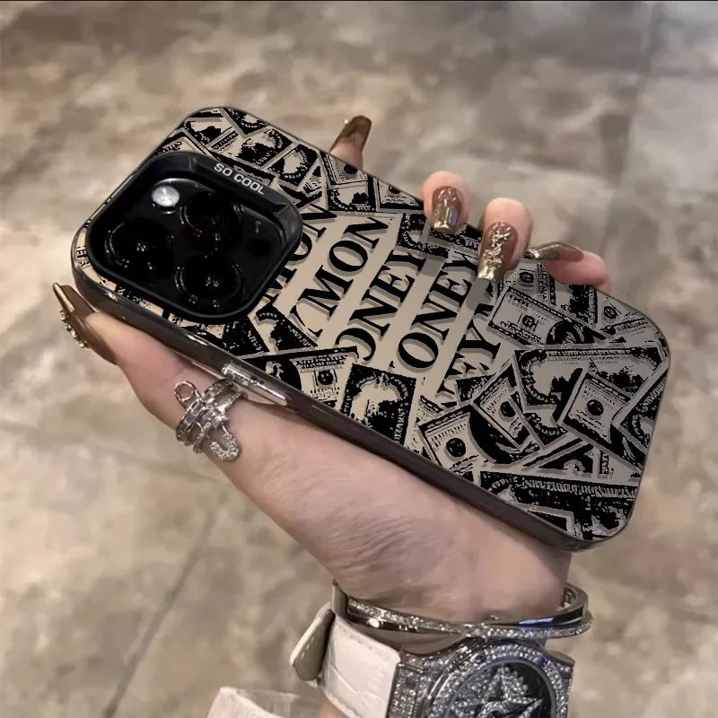 New Fashion Doodle Drawing Phone Case For IPhone 14 15 Plus 11 12 13 ProMax X XR XS Max IPhone7/8Plus Laser Plated Silicone Cove