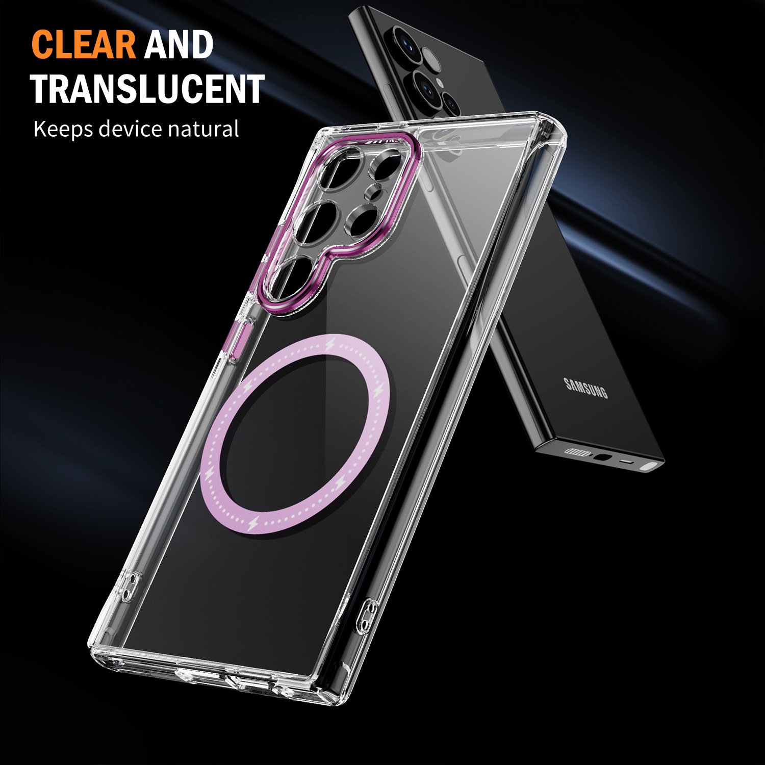 New Model for S 24 Ultra Phantom Glitter Magnetic Ring Mobile Phone Case Factory Direct Sales Wholesale