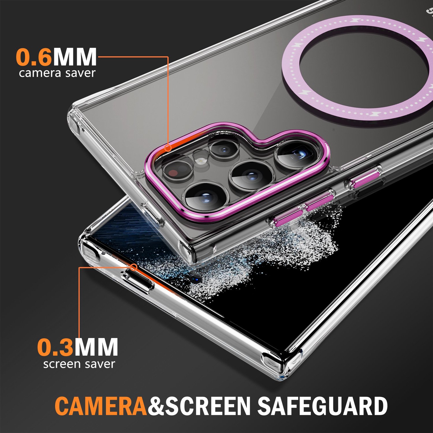 New Model for S 24 Ultra Phantom Glitter Magnetic Ring Mobile Phone Case Factory Direct Sales Wholesale