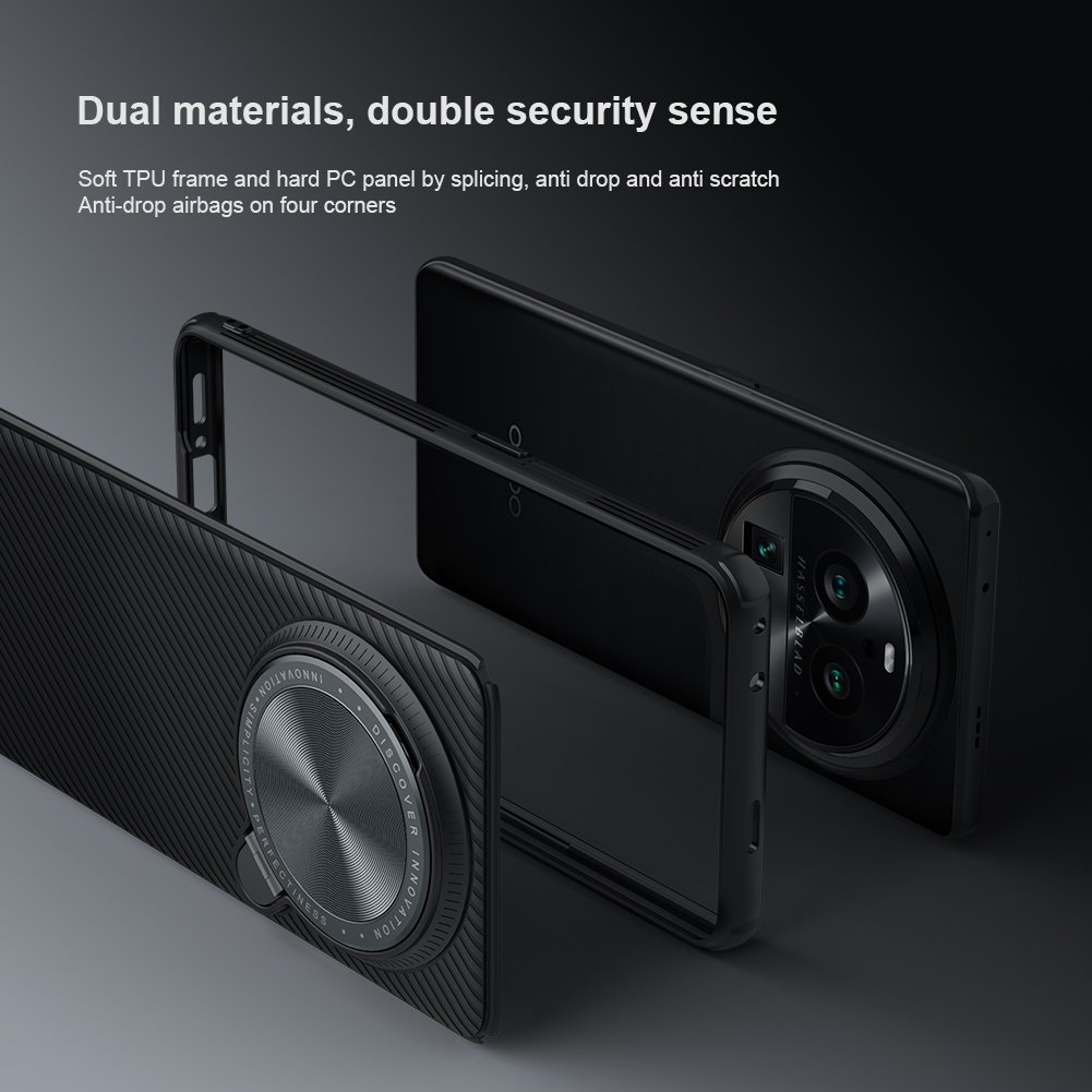 NILLKIN CamShield Prop Series phone case for Oppo Find X6 Pro Hard PC TPU Kickstand Lens Protector Back Cover