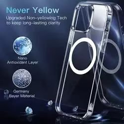 Original Quality Magnetic Wireless Charging Transparent PC Shockproof Mobile Phone Bag & Case For iPhone 13 14 15 Pro Max
