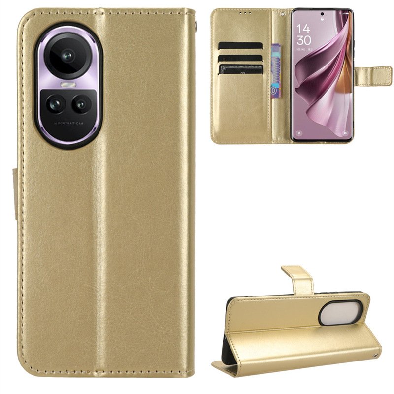 Luxury Crazy Horse Wallet PU Leather Case TPU Cover For OPPO Reno 10 Pro Plus 5G Mobile phone case