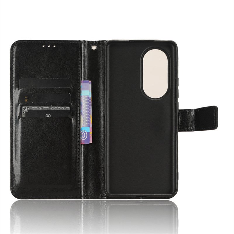 Luxury Crazy Horse Wallet PU Leather Case TPU Cover For OPPO Reno 10 Pro Plus 5G Mobile phone case