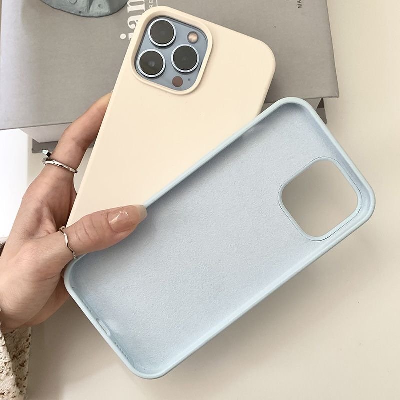 Custom Logo Silicone Phone Case For iPhone 16 with Microfiber Rubber Silicone Mobile Phone Case For iPhone 16 15 14 13 Pro Max